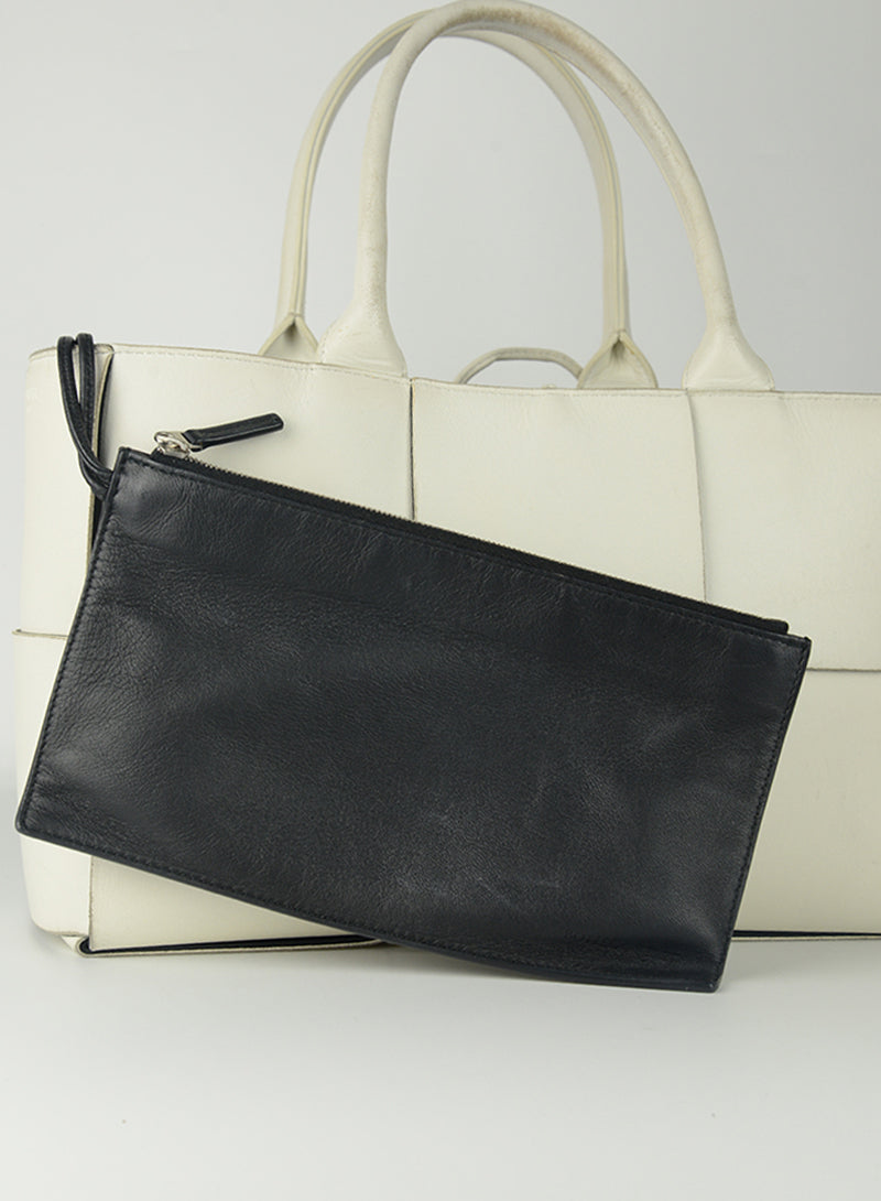 Bottega Veneta White Leather Arco Tote Bag - Luxury Designer Handbag for Women, Perfect for Work, Travel & Everyday Use