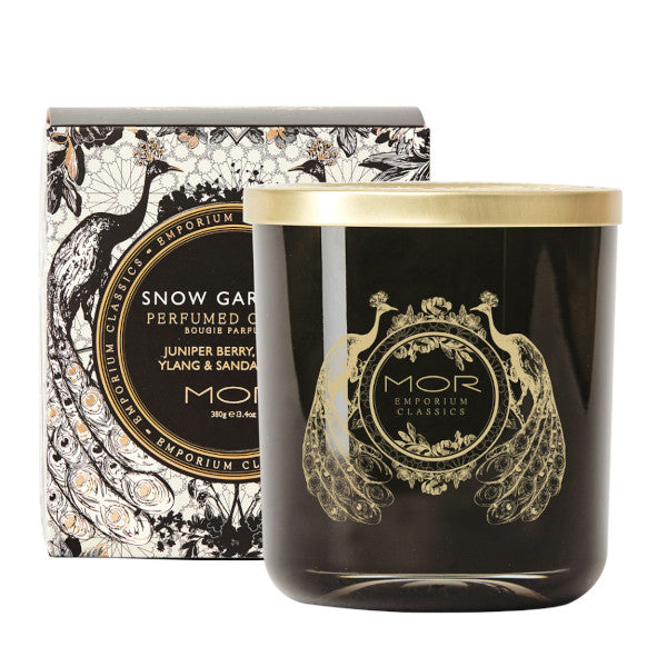 Premium MOR Fragrant Soy Candle - Snow Gardenia Scent, 380g Natural Wax for Home Relaxation, Spa & Romantic Ambiance