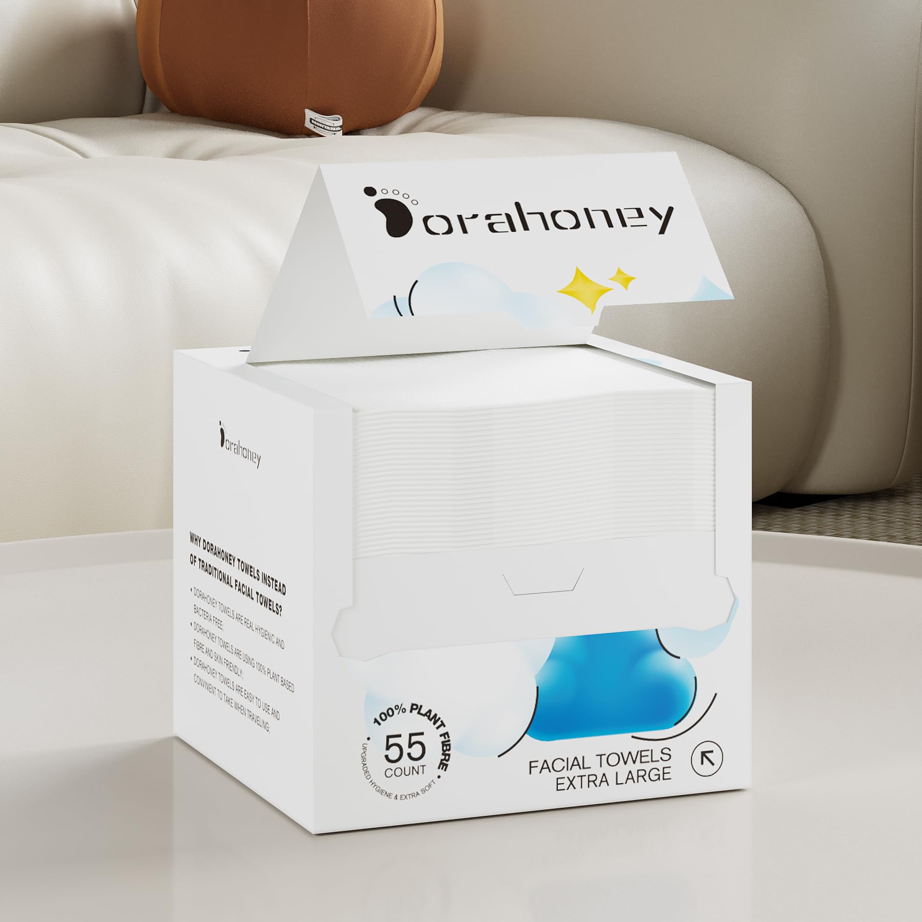 **55 Count Disposable Face Towels & 20 Travel Face Towels - 12