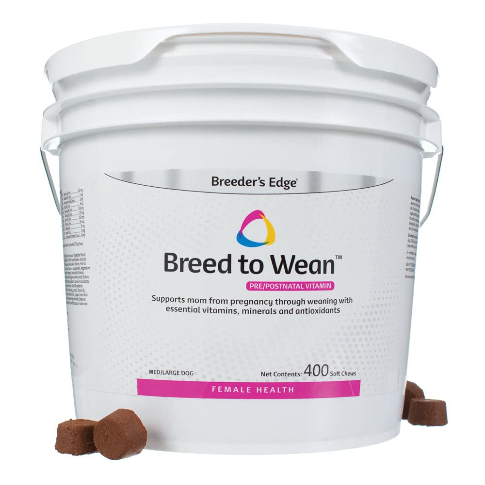Revival Animal Health Breeder's Edge Breed to Wean Prenatal & Postnatal Vitamin Supplement for Medium & Large Dogs - 400 Count - Supports Healthy Pregnancy & Nursing for Mother Dogs