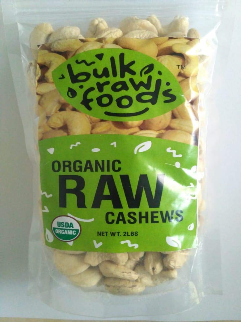 Organic Raw Whole Cashews 6 Pounds - Unsalted, Premium Large Cashew Nuts, Gluten-Free, Non-GMO, Vegan Snacks by BulkRawFoods - Perfect for Healthy Snacking, Baking, Trail Mix & Gift Baskets