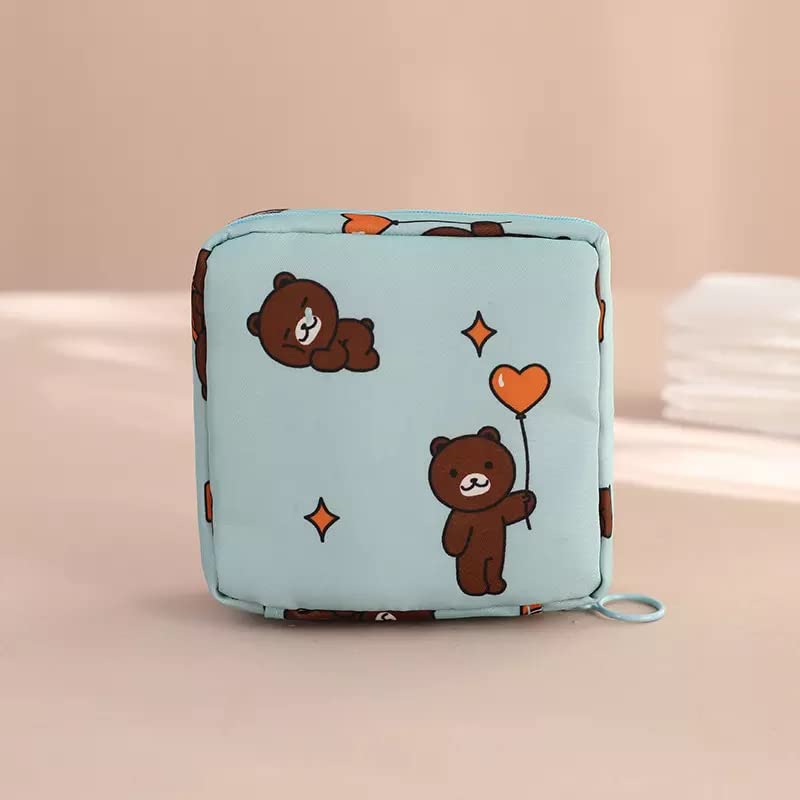 Luxula Portable Mini Fashion Sanitary Napkin Pouch - Waterproof Zipper Travel Organizer for Nursing Pads, Cosmetics & Jewelry Storage - Perfect for Women & Girls (Sky Blue) - Ideal for Travel, Gym, Work & Daily Essentials Organization