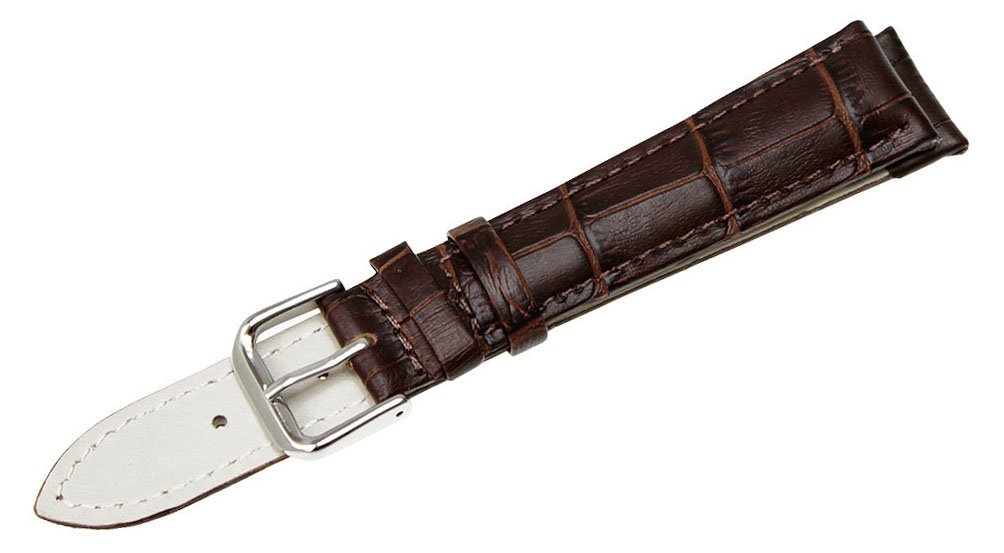 Premium Alligator Crocodile Grain Leather Watch Band Strap - 10mm Width, Pin Buckle, Brown | Luxury Replacement Watch Strap for Men & Women | Perfect for Business, Formal Events & Everyday Wear