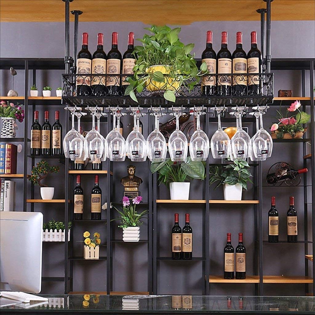 Vintage Wooden Wine Rack for Bars & Restaurants - 80x25cm Countertop Wine Glass Holder - Perfect for Home Bars, Dining Rooms & Commercial Use