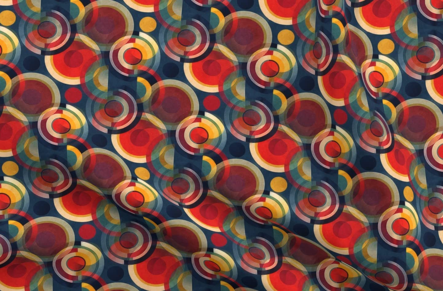 Bauhaus Circles Printed Minky Fabric Fat Quarter - Soft Plush Fabric for Baby Blankets, Quilt Backing & Sewing Projects - DIY Nursery Decor, Swaddle Blankets & Cozy Home Decor