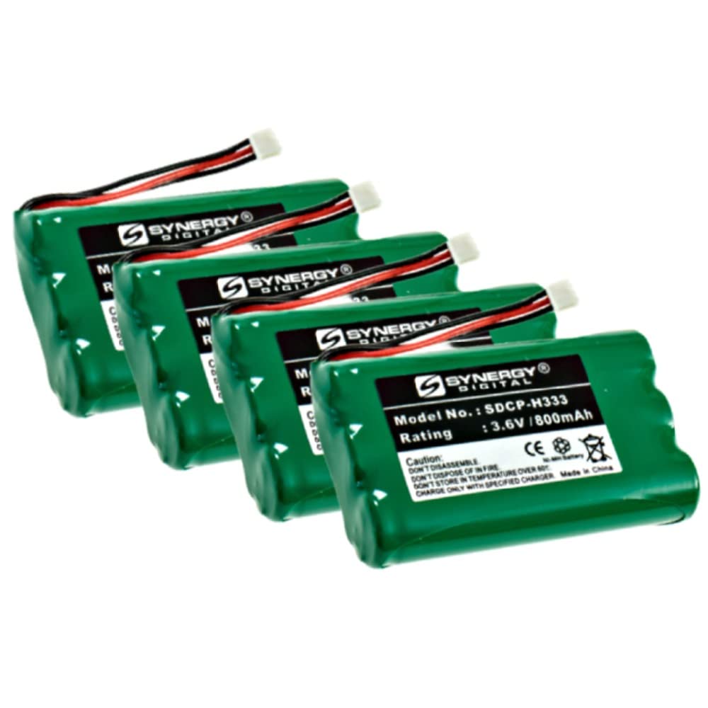Synergy Digital Wireless Headset Replacement Batteries - 4-Pack Ni-MH 3.6V 800mAh for Plantronics PL-CT11 Headset | Long-Lasting Power for Office, Call Center & Remote Work