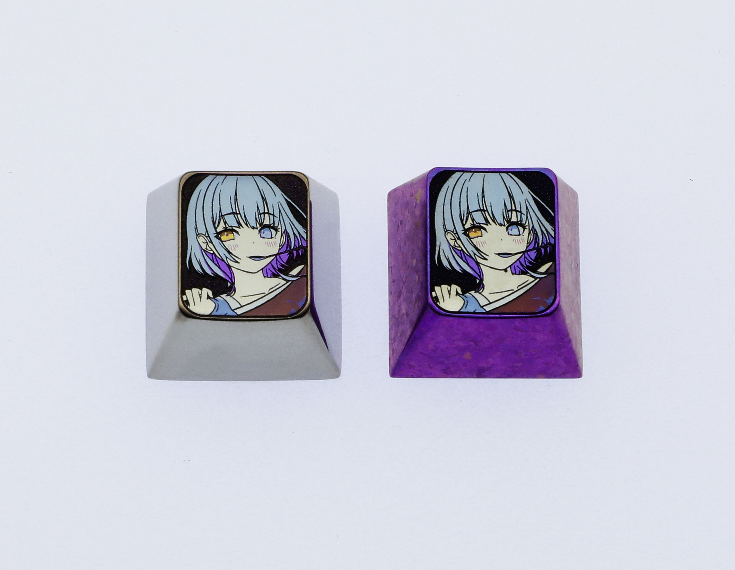 BanG Dream! Rana Kaname Titanium Alloy 1U Metal Custom Keycap - Anime Mechanical Keyboard Accessory for Gamers & Collectors - Perfect for Gaming PCs, Custom Keyboards, and Anime Merch Displays