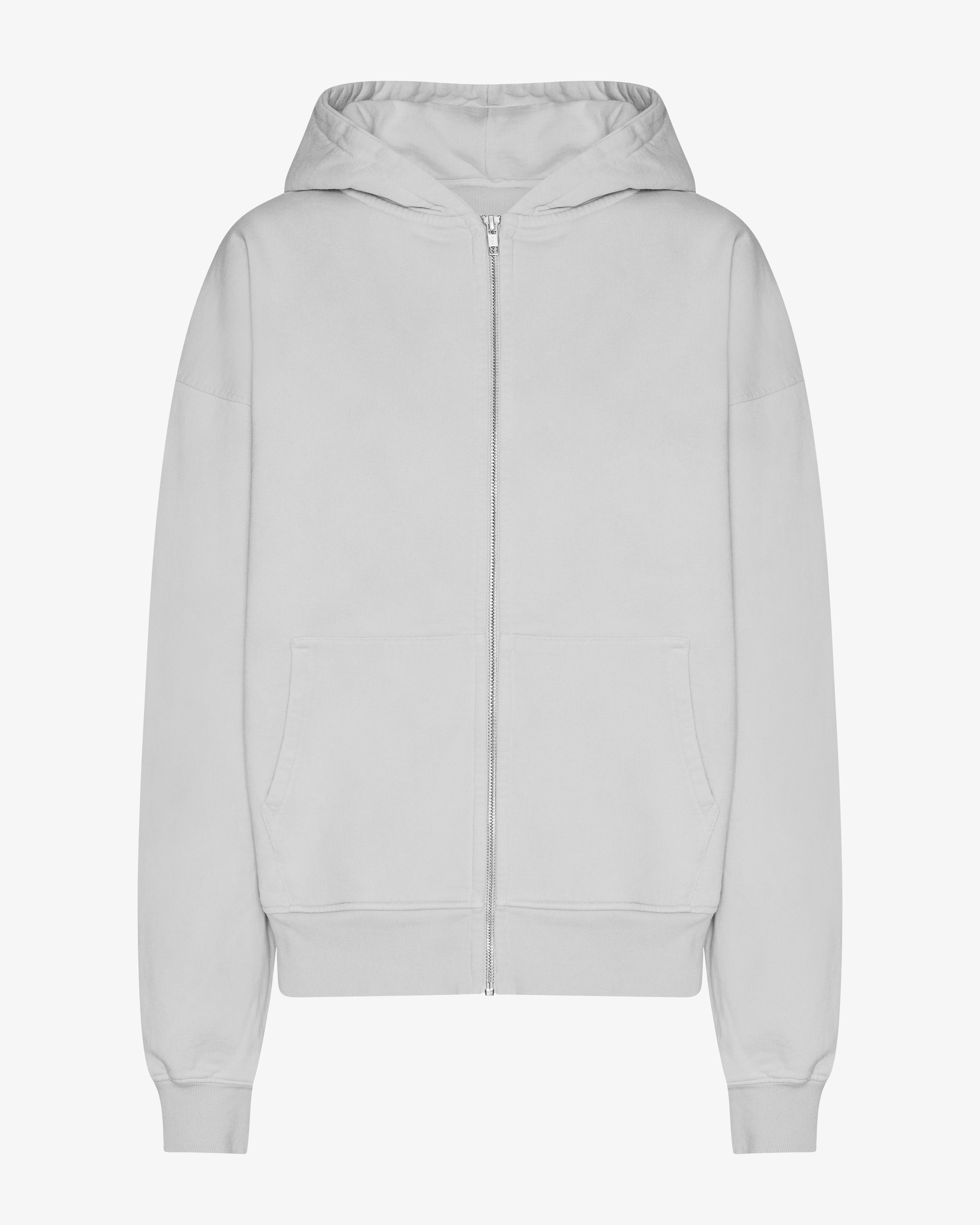 Organic Oversized Zip Hoodie for Men & Women - Faded Grey Pullover Sweatshirt | Cozy Casual Wear for Lounge, Travel & Outdoor Activities