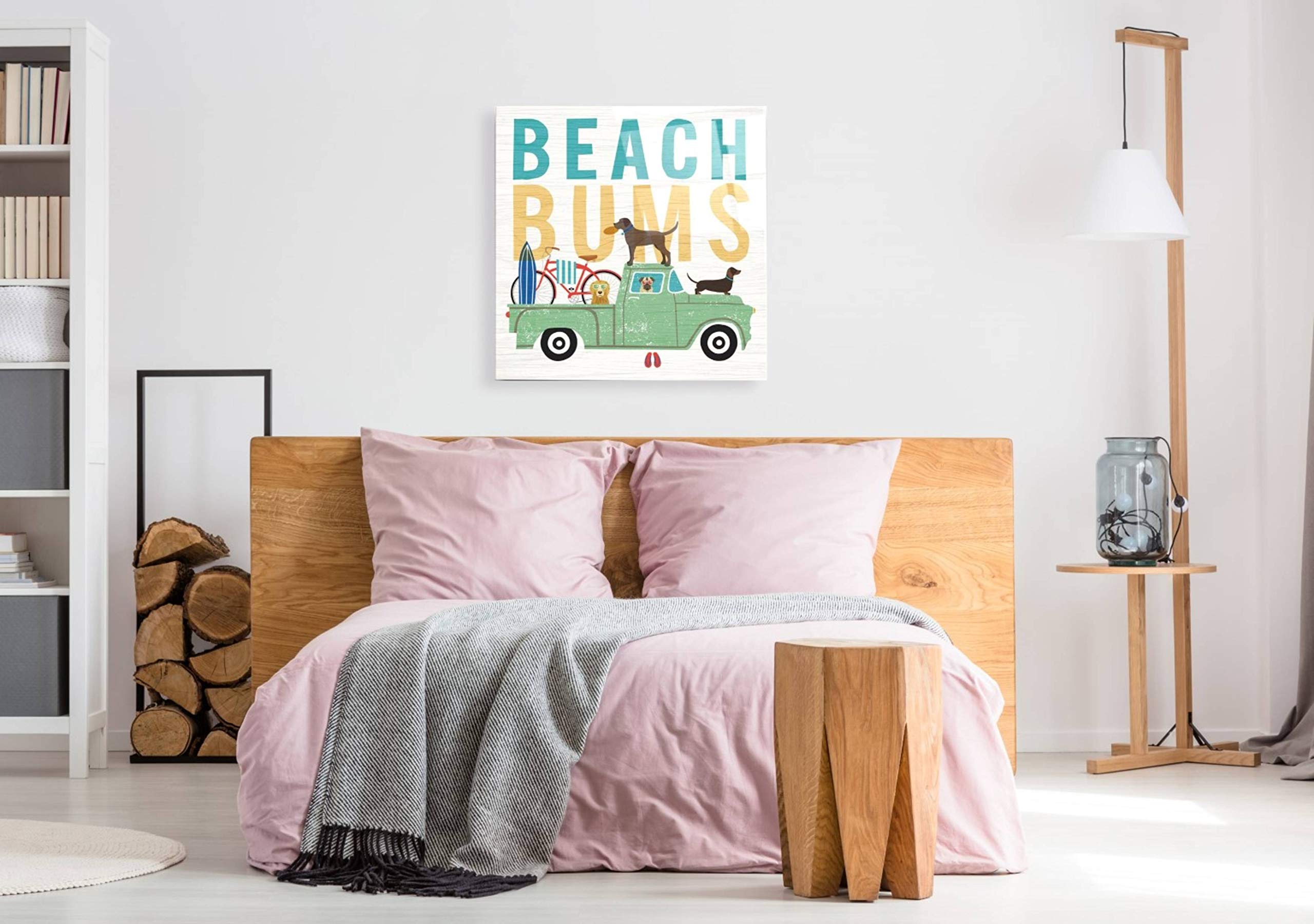Epic Art 'Beach Bums Truck I Square' by Michael Mullan - 36x36 Inch Acrylic Glass Wall Painting - Modern Coastal Home Decor for Living Room, Bedroom & Office