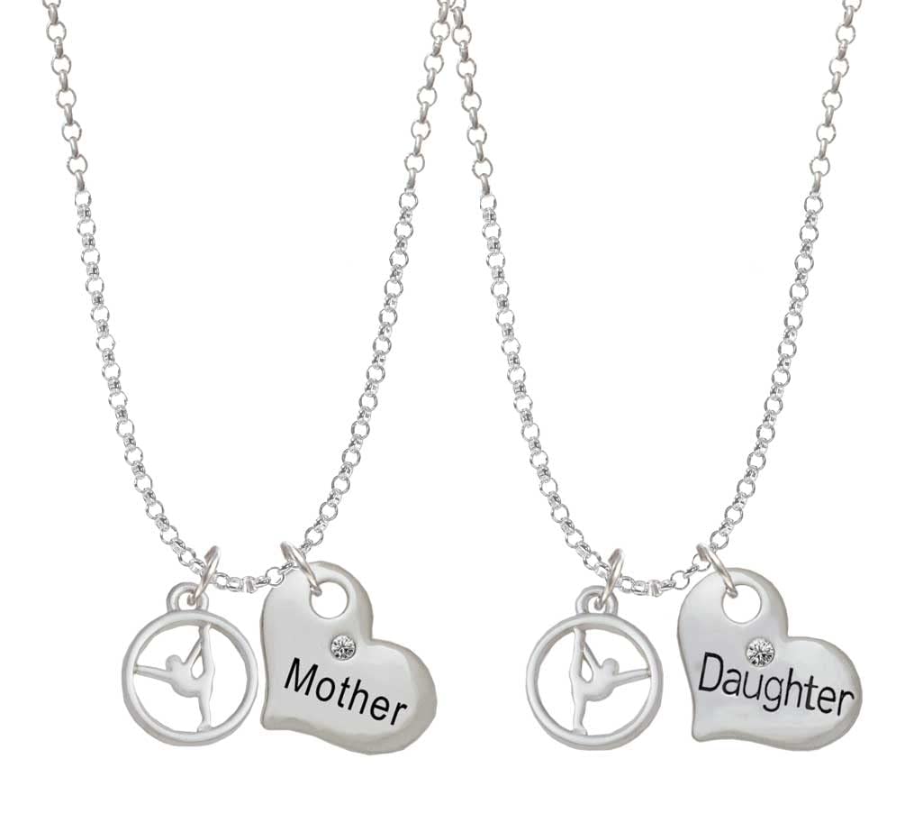 Delicate Gymnast Silhouette Pendant Necklace Set for Mother & Daughter - 19