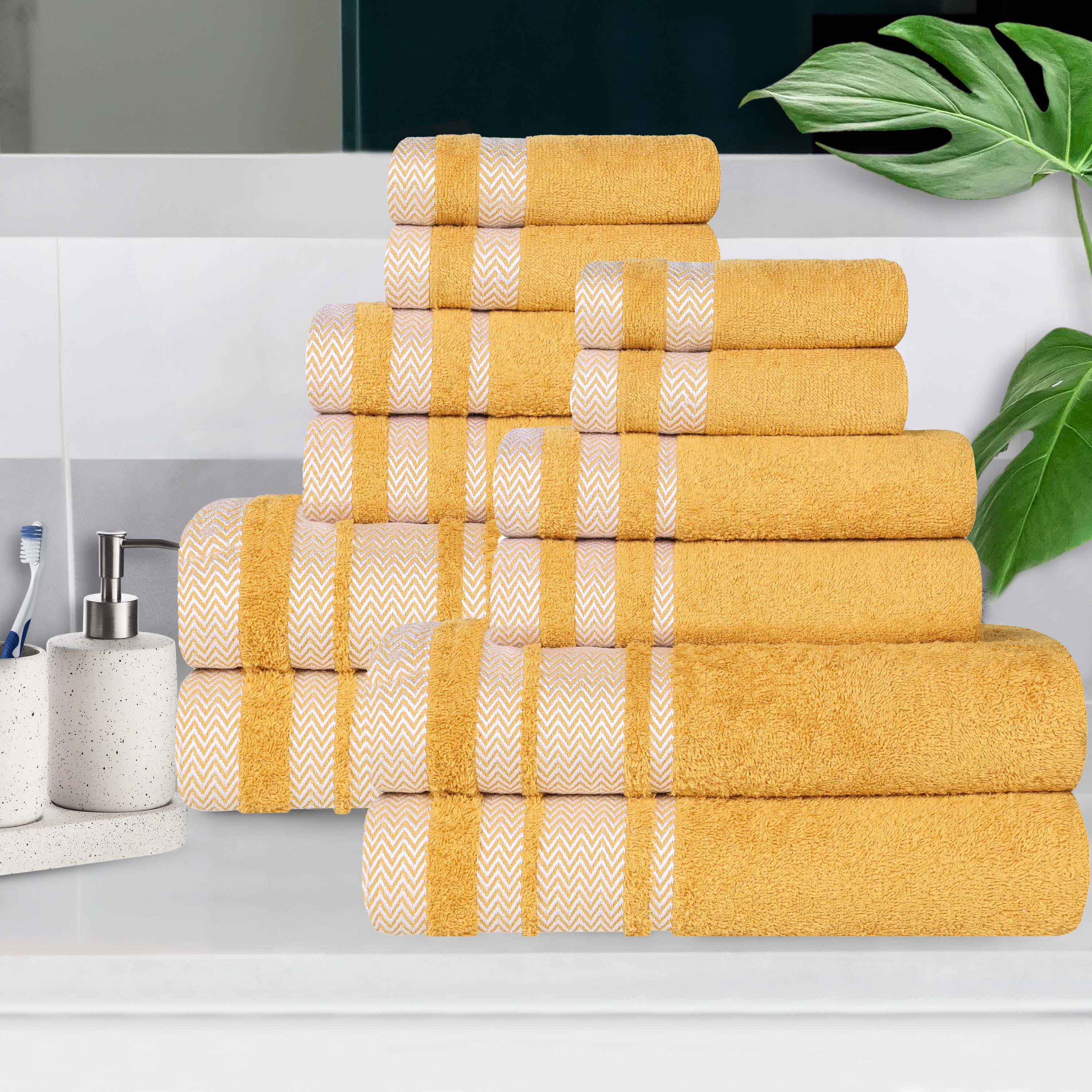 Premium 12-Piece Cotton Towel Set - Medium Weight, Soft & Absorbent Bath Towels for Spa, Gym & Everyday Use