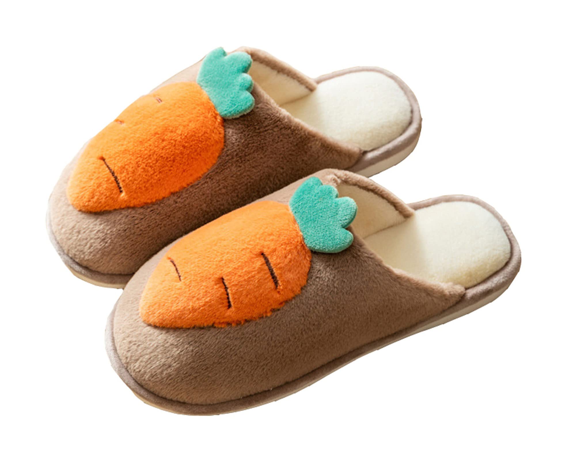 Cozy Winter Slippers for Women & Men - Plush Memory Foam Carrot Design House Shoes | Warm, Soft & Comfortable Indoor/Outdoor Slippers for Home, Office & Travel