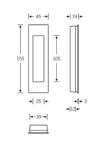 FSB Rectangular Flush Pull Spring Loaded Cover - Premium Cabinet Hardware for Modern Kitchens & Bathrooms