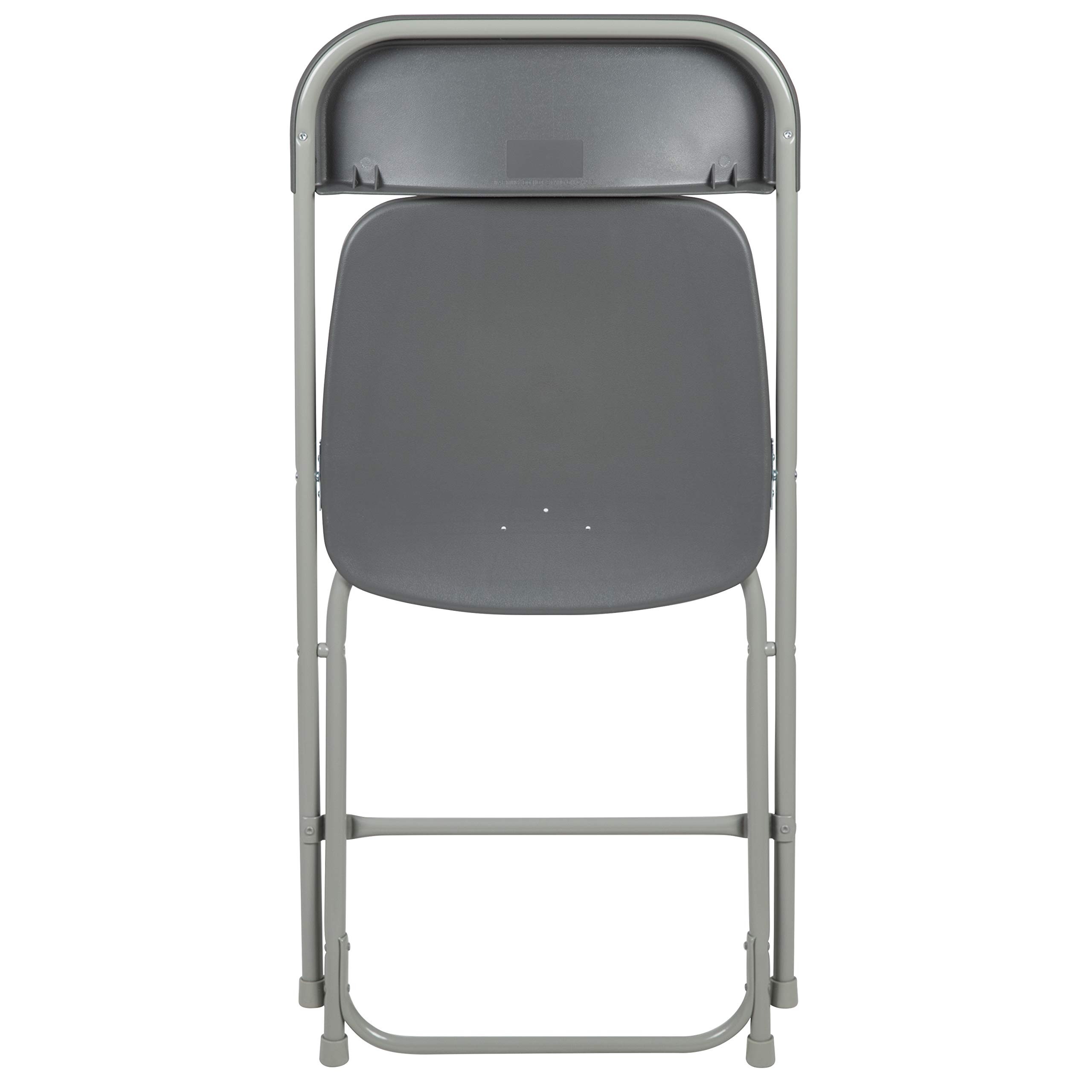 10 Pack Heavy Duty Folding Chairs - 650LB Capacity Grey Plastic Event Chairs - Lightweight Stackable Portable Chairs for Outdoor Parties, Weddings, Picnics & Home Use