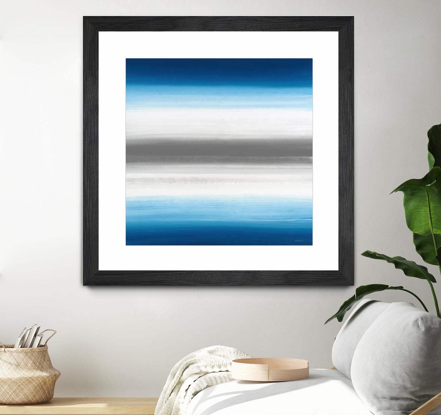Blue Gradient Aesthetic Wall Art Prints - Modern Abstract Canvas Painting for Home & Office Decor | Perfect for Living Room, Bedroom, or Workspace