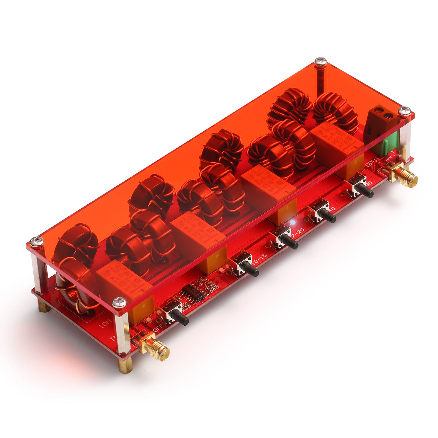 Radioddity LPFX7 Low Pass Filter for Ham Radio - 7th Order Design with 10M, 15M, 20M, 40M & 80M Bands | Improve Signal Clarity & Reduce Interference | Perfect for Amateur Radio Operators & RF Applications