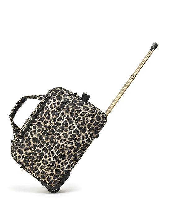 Tosca AIR5055 WB E SO LITE Onboard Wheel Bag - Leopard Print Carry-On Luggage for Air Travel, Lightweight & Durable Suitcase for Business Trips & Vacations