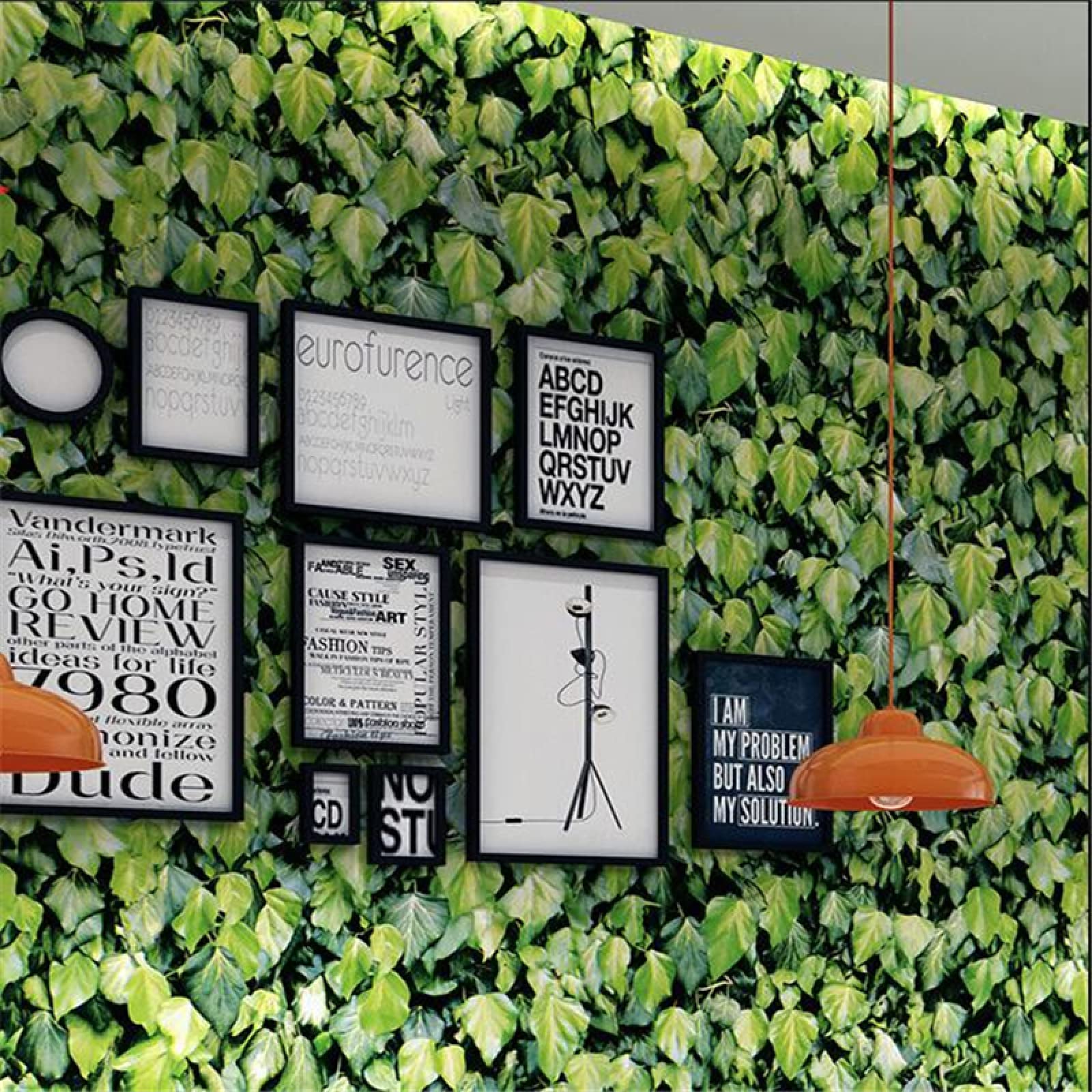 3D Print Fresh Leaves Removable Self-Adhesive Wallpaper - Large 122