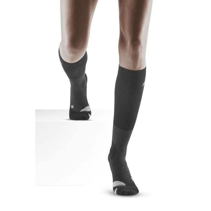 CEP Women's Hiking Merino Wool Socks - Breathable & Moisture-Wicking for Outdoor Adventures - Stone Grey/Grey - Perfect for Trekking, Camping & Winter Sports