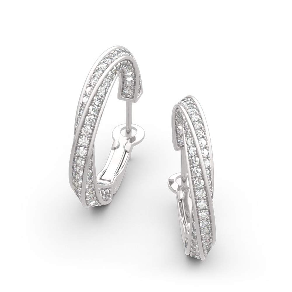 Jeulia Sterling Silver Twist Hoop Earrings for Women - Elegant Bridal Jewelry, Birthday Gift for Wife with Jewelry Box | Perfect for Weddings, Anniversaries & Special Occasions