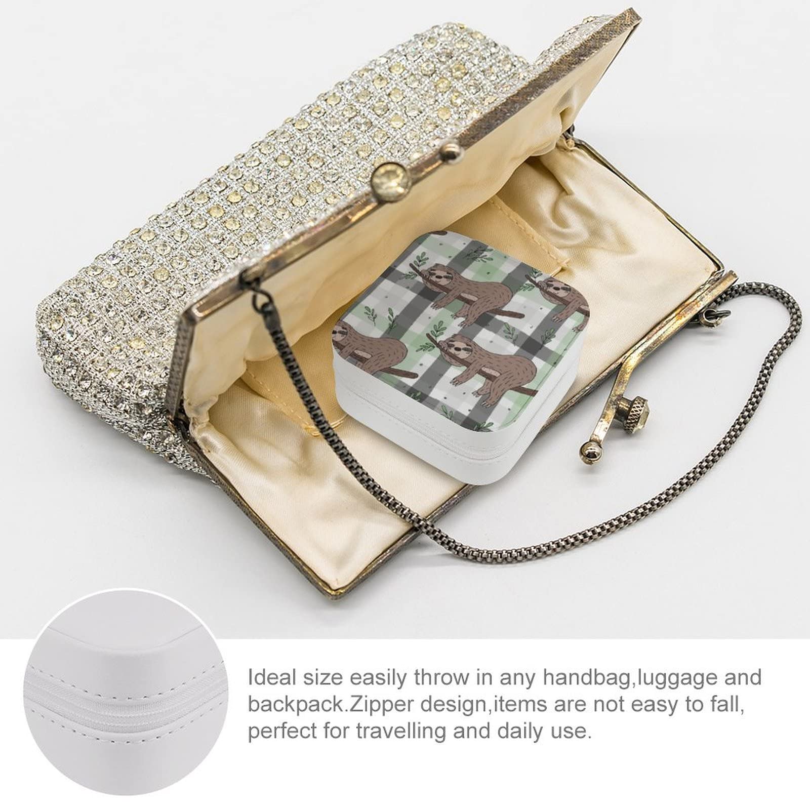 Elegant Women's PU Leather Jewelry Box - Portable Travel Jewelry Organizer Case for Rings, Earrings, Necklaces & Bracelets | Perfect for Home Storage, Travel & Gift Giving