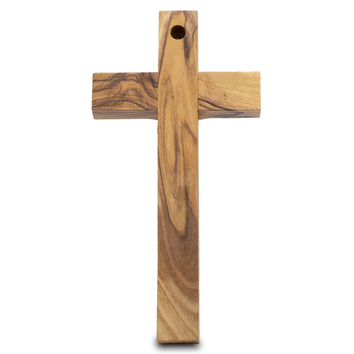 Authentic Olive Wood Wall Cross from Jerusalem - 4.7 Inch Handcrafted Christian Religious Decor for Home, Church & Prayer