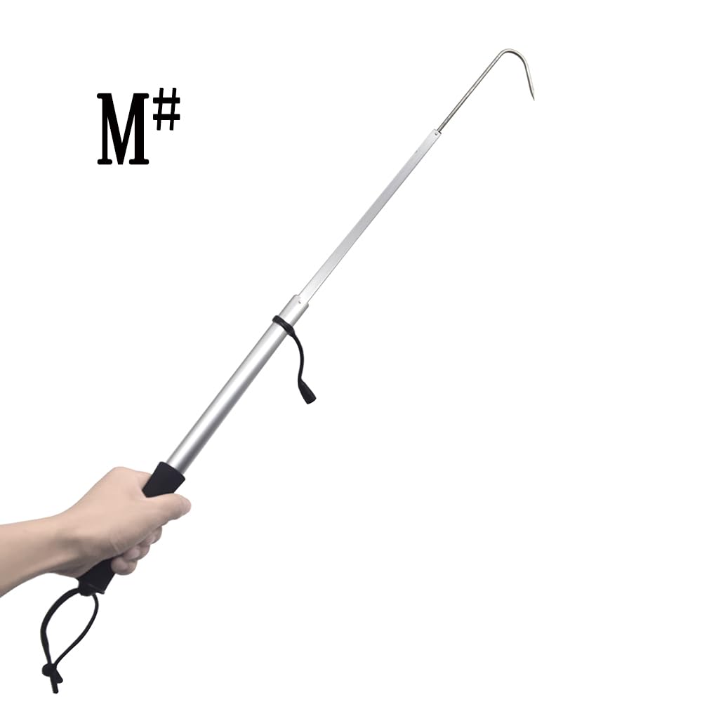 Telescopic Fishing Gaff with Super Sharp Spear Hook - Lightweight Aluminum Alloy Handle with Soft EVA Non-Slip Grip & Lanyard - Perfect for Saltwater, Ice, Boat, Kayak Fishing and Offshore Angling