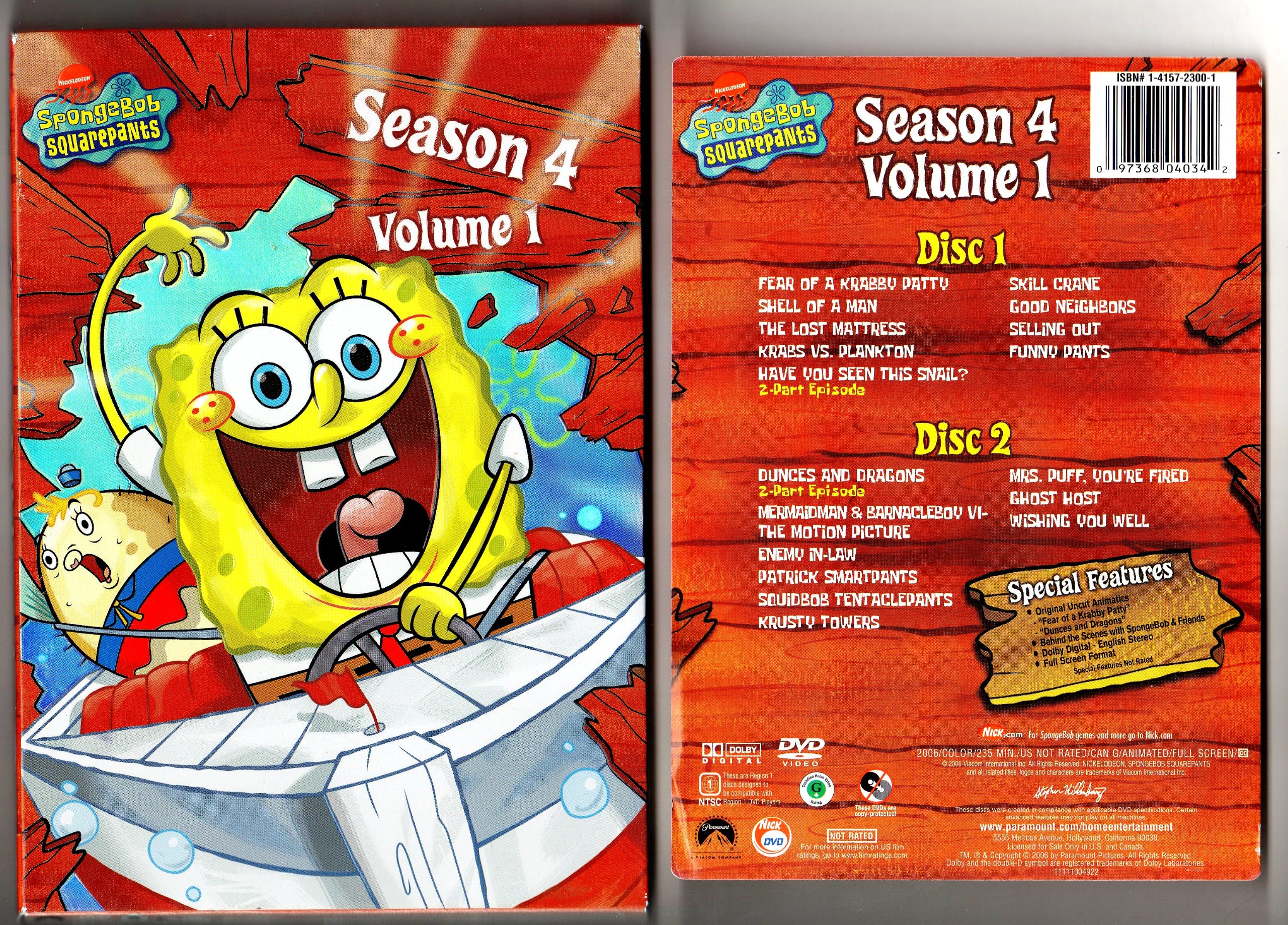 SpongeBob SquarePants Season 4 Volume 1 DVD - Classic Cartoon Comedy for Kids & Adults - Perfect for Family Movie Nights & Birthday Gifts