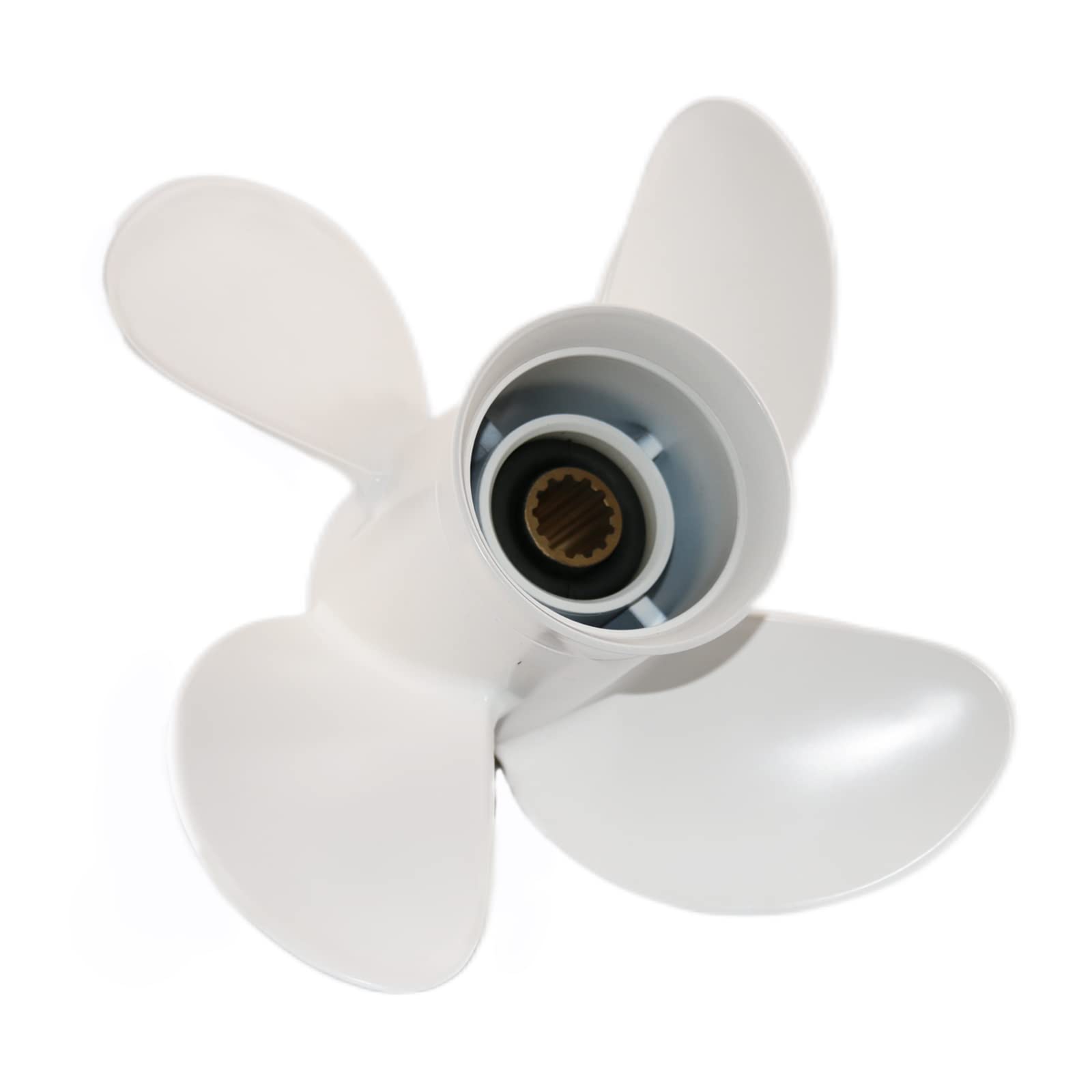 Jetman 4-Blade Aluminum Outboard Propeller for Yamaha 25HP-60HP Engines - 13 Spline RH Boat Accessories - Perfect for Fishing, Boating & Water Sports