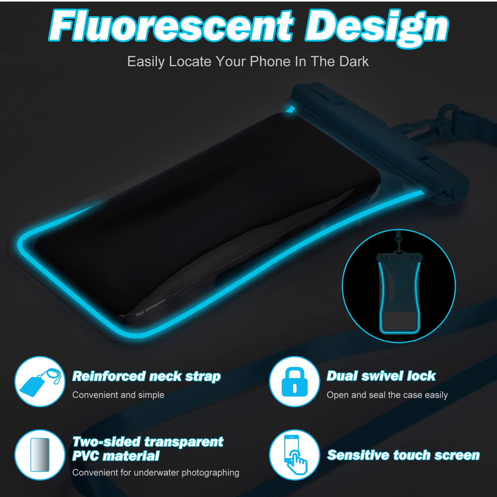 Universal Waterproof Phone Pouch for iPhone 15/14/13, Samsung Galaxy S23/S22 - IPX8 Dry Bag Case Fits All Smartphones Up to 7 Inch (3 Pack Mixed Colors) - Perfect for Swimming, Beach, Kayaking & Outdoor Activities