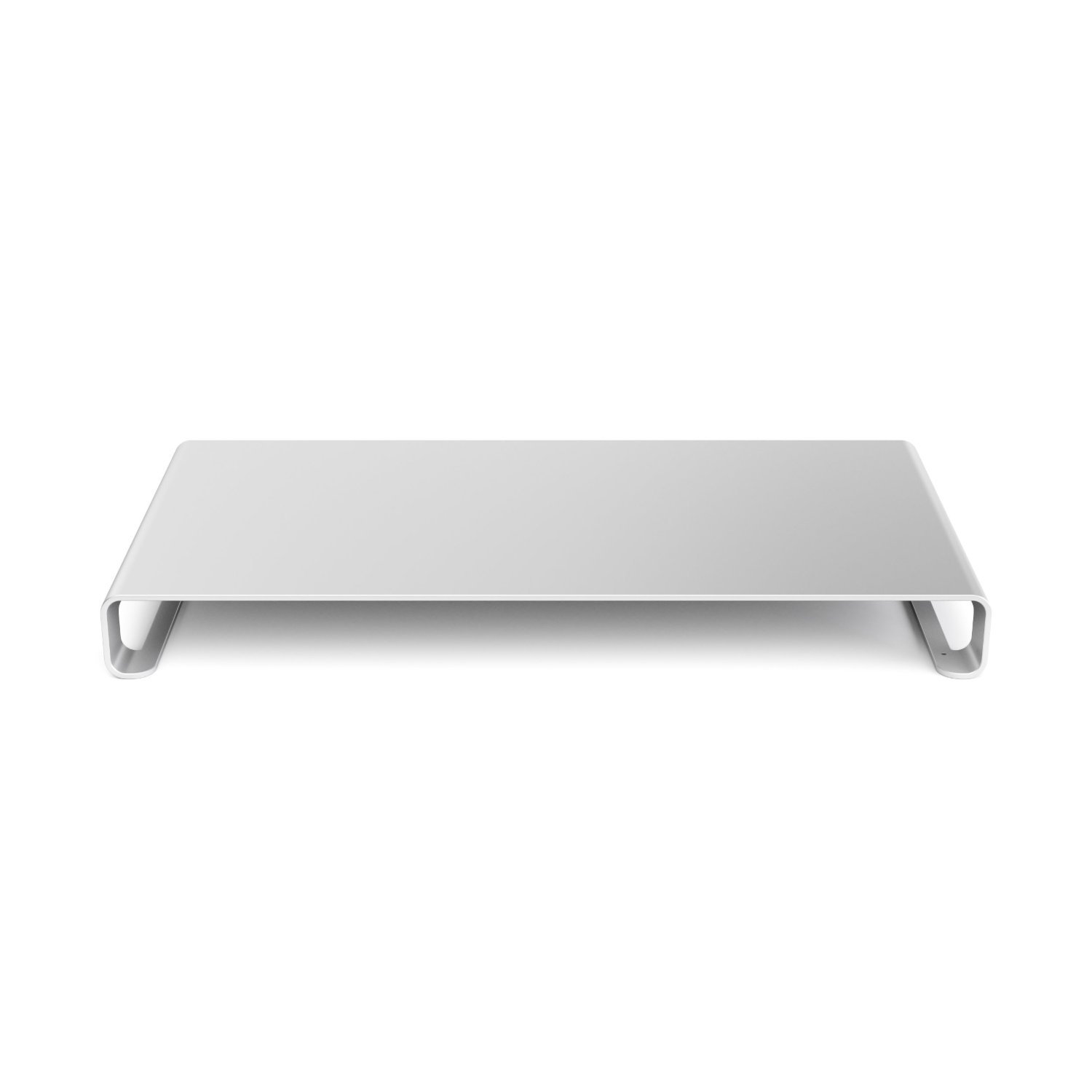 Desire2 Silver Aluminium Monitor Stand Riser - Slim Metal Desk Shelf for iMac, MacBook, Laptop, Printer - Perfect for Office Organisation, Home Office, and Workspace Accessories