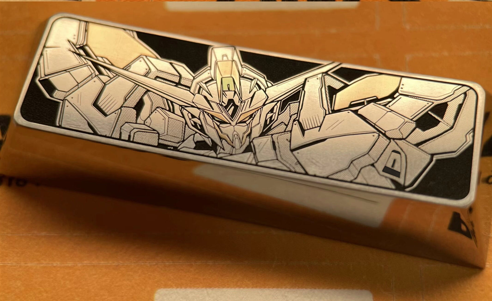 Premium Gundam Metal Titanium Alloy Engraved Keycaps 2.25U/2.75U - Custom Mechanical Keyboard Keycaps for Gaming PC & Office - Anime Themed Decorative Keycaps for Gundam Fans