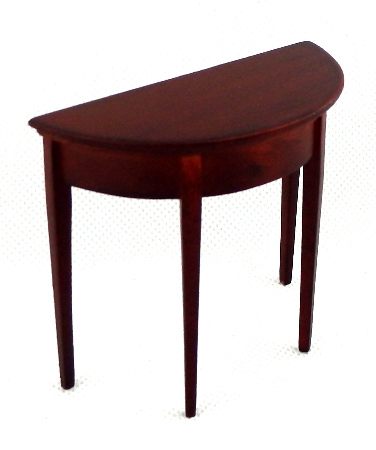 Melody Jane 1/12 Scale Miniature Mahogany Half Moon Demi Table - Dollhouse Hall Furniture for Victorian & Modern Dollhouse Scenes