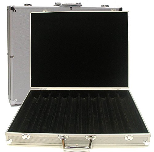 Premium 1000-Piece Striped Dice Poker Chip Set with Aluminum Case - Includes Bonus Dealer Buttons, Playing Cards & Dice for Casino Nights, Home Poker Games & Professional Tournaments