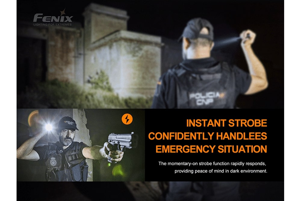 Fenix PD32 V2.0 LED Flashlight - 1000 Lumens, Rechargeable, Compact Tactical Light for Camping, Hiking & Emergency Use