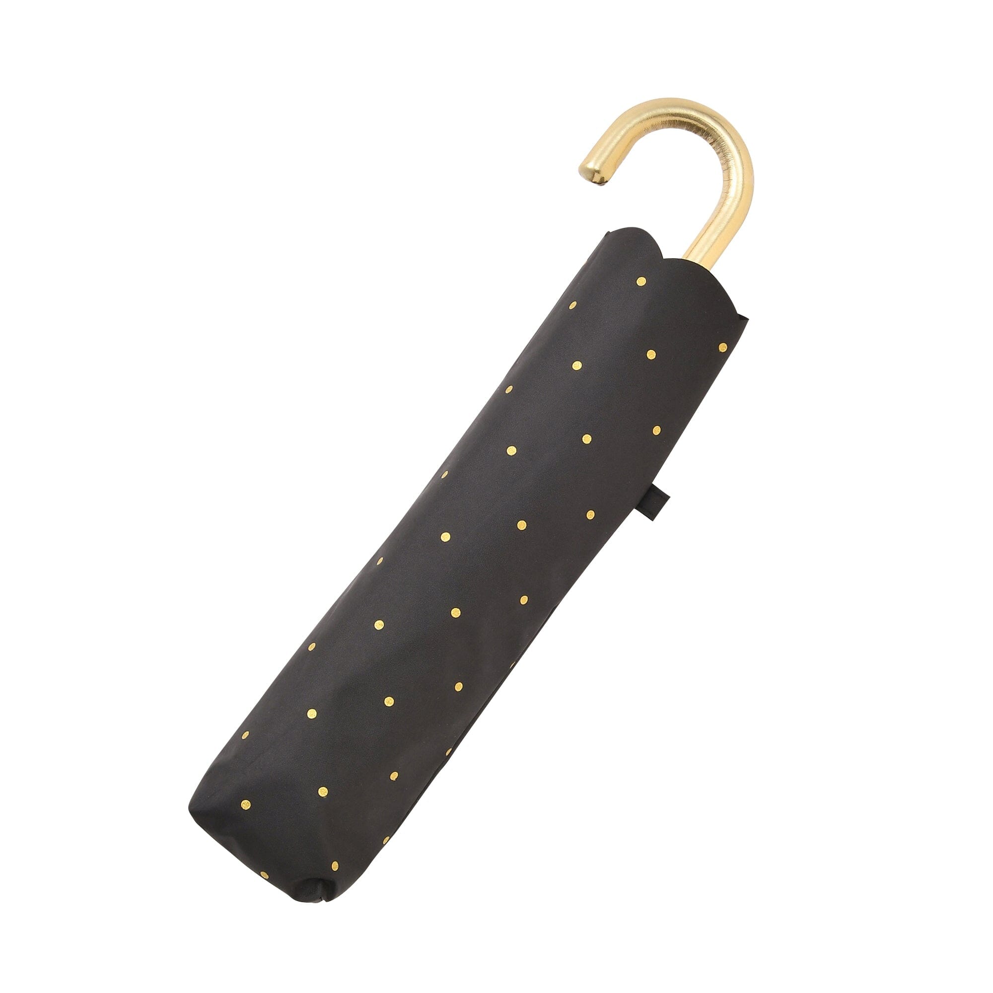 Dot Glitter Heat Cut Folding Umbrella 50cm Black - Compact UV Protection & Waterproof for Women & Men - Perfect for Sunny Days, Rainy Weather, Travel & Outdoor Activities