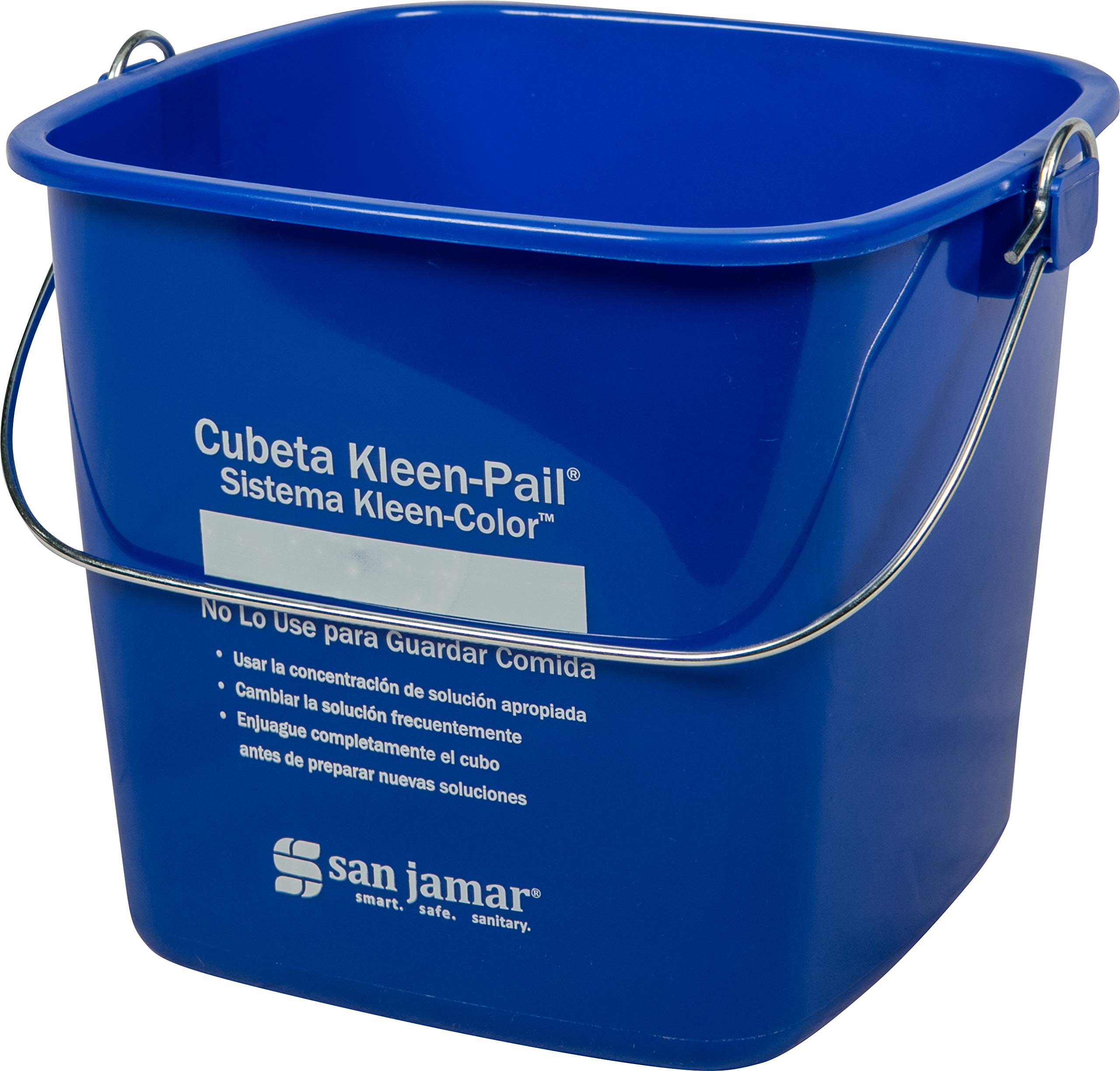 San Jamar Kleen-Pail® 6-Quart Blue Plastic Cleaning Bucket for Kitchen, Bathroom & Commercial Use - Durable Multipurpose Utility Pail with Handle