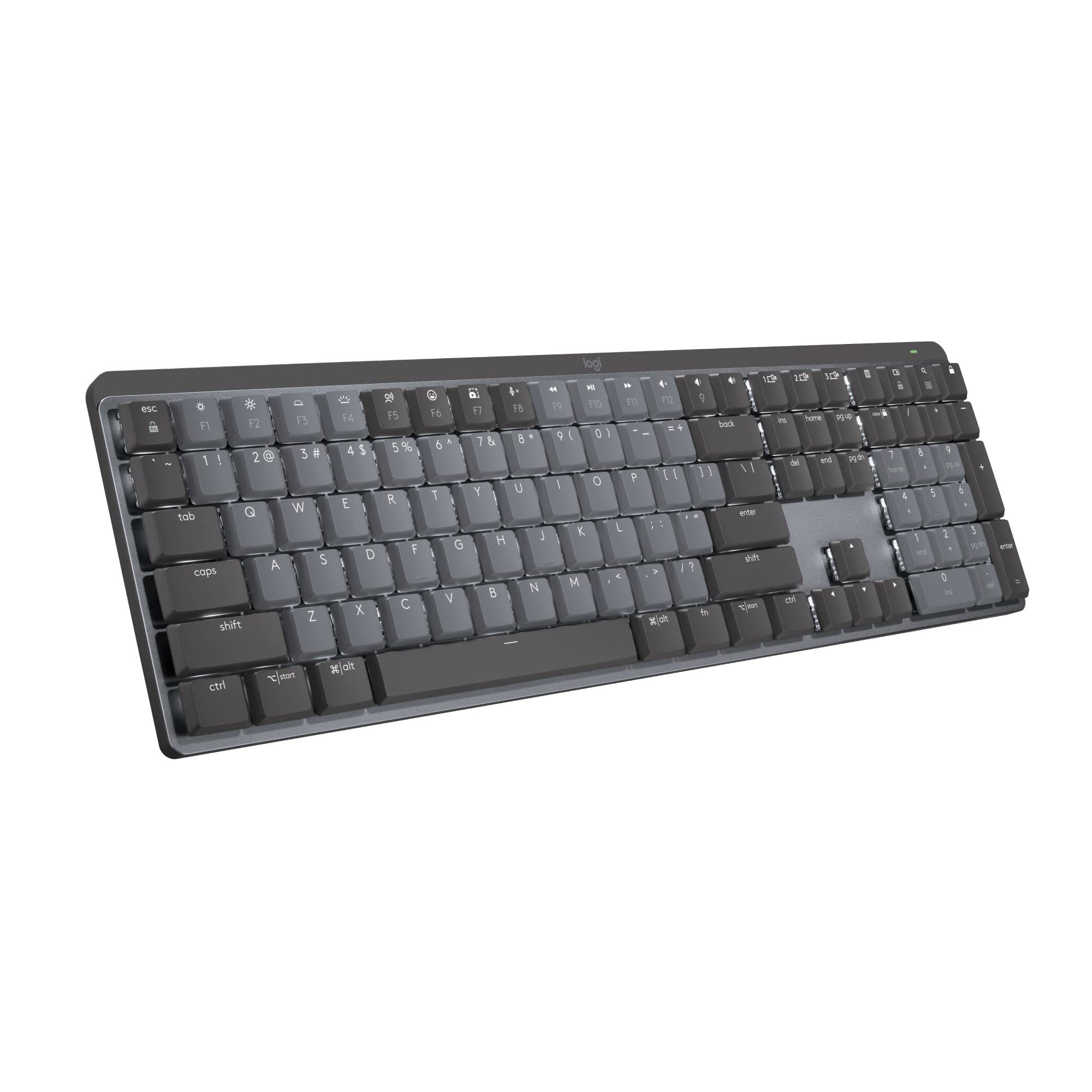 Logitech MX Mechanical Wireless Keyboard - Tactile Quiet Switches, Backlit Keys, Bluetooth/USB-C, Compatible with macOS, Windows, Linux, iOS & Android - Premium Metal Design in Graphite - Perfect for Office Work, Gaming & Programming