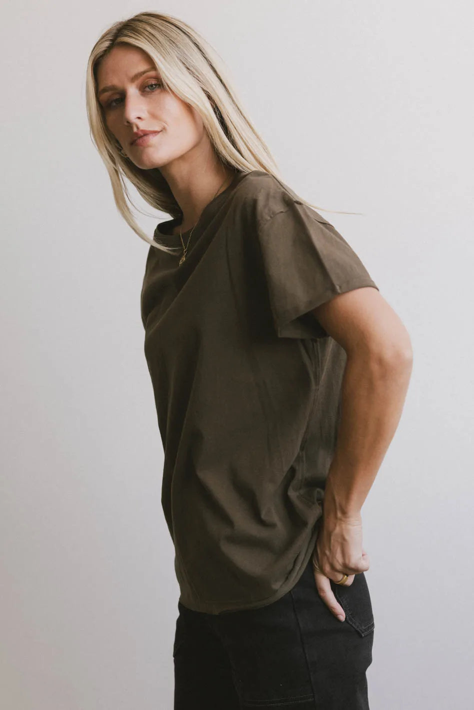 Gunner Basic Tee in Dark Olive - Soft Cotton Crewneck T-Shirt for Men | Casual Everyday Wear, Layering & Street Style Outfits | FINAL SALE