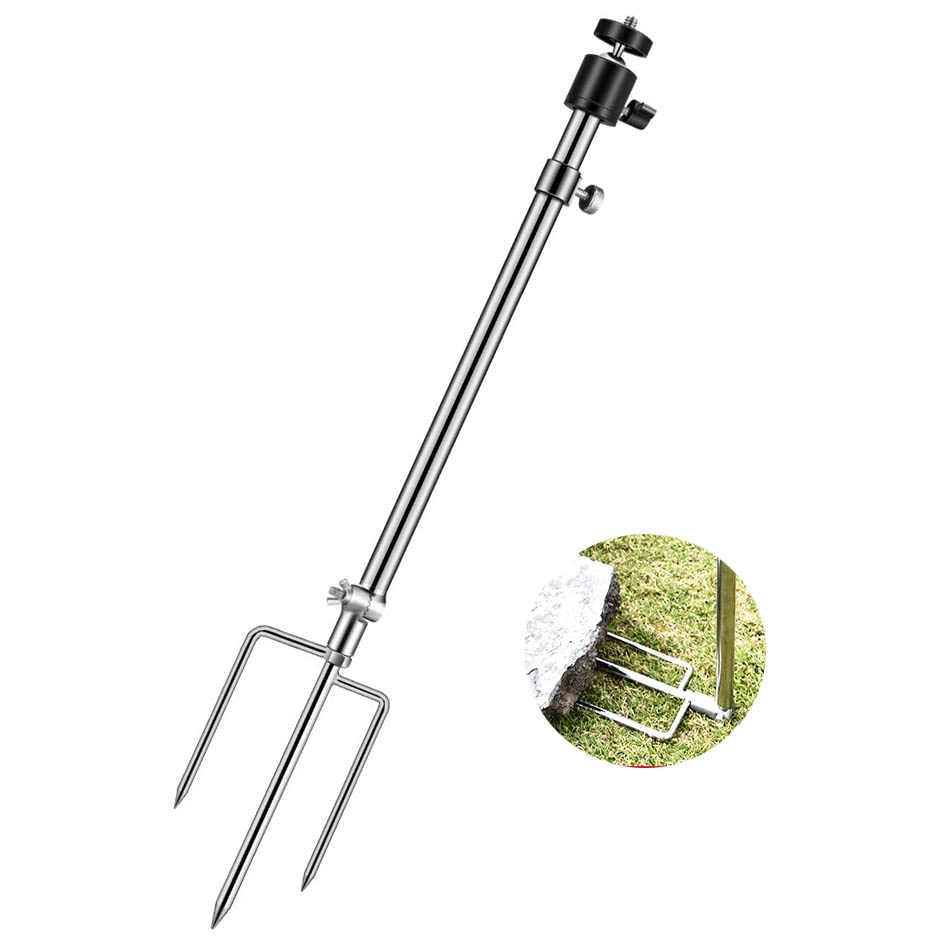 1 Pack Heavy Duty Foldable Stainless Steel Trail Camera Stand - 360° Adjustable Universal 1/4''-20 Thread Bracket for Game Cameras, Deer Cam Accessories - Perfect for Wildlife Monitoring, Hunting & Outdoor Security Surveillance