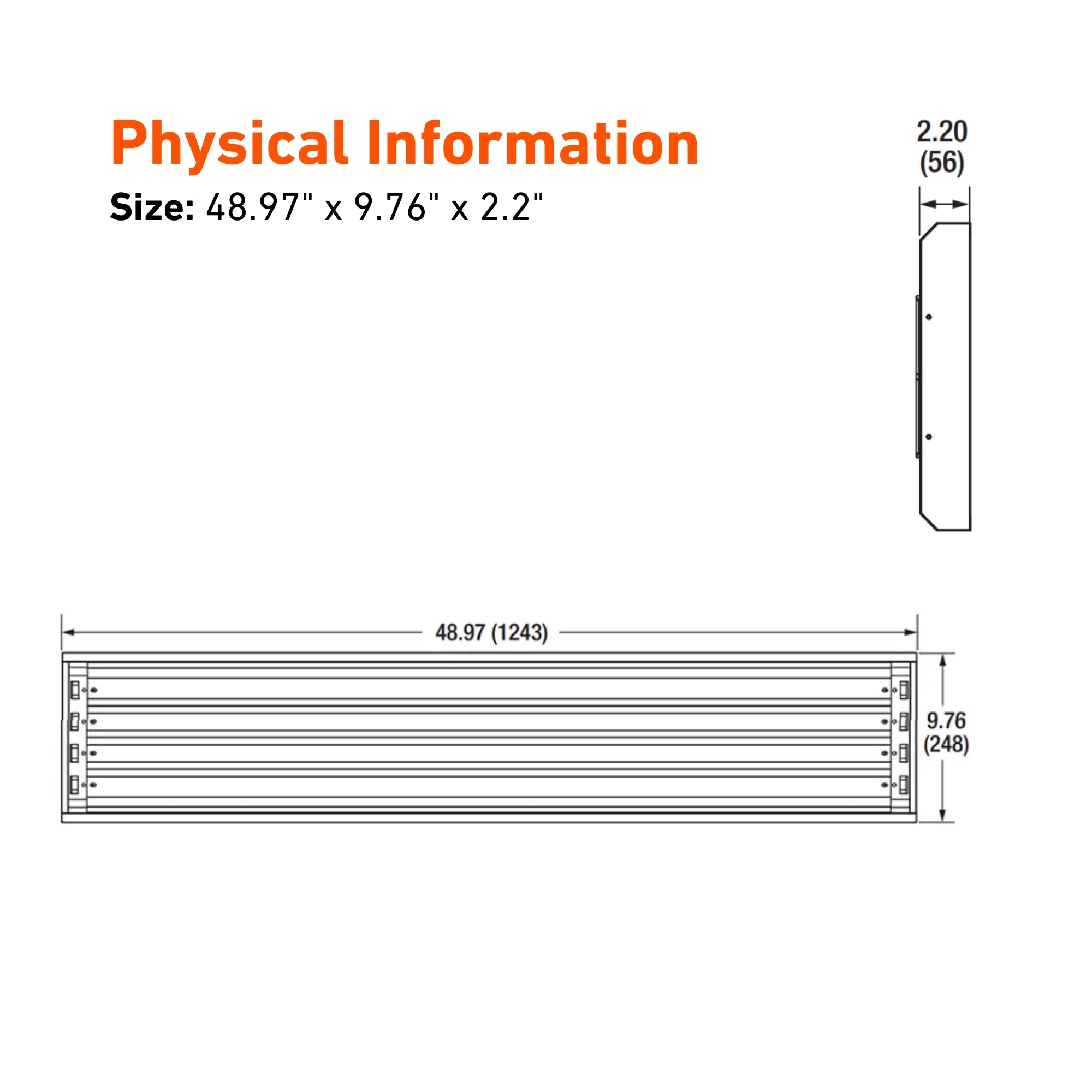 4ft LED High Bay Light Fixture - Ballast Free, 4 Lamp T8 Type B - Energy Efficient Commercial Lighting for Warehouses, Garages & Retail Spaces