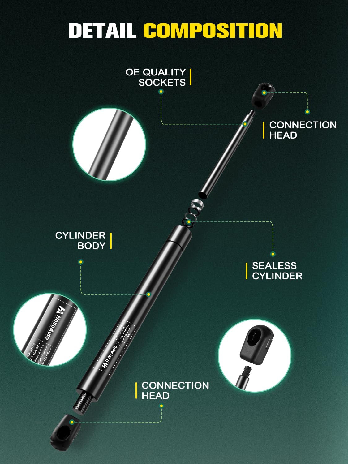 17 Inch 40 Lb Gas Struts for Camper Shell Window - Replacement Gas Shocks for Snugtop C16-09450, Leer, A.R.E & ATC Truck Canopies - Heavy Duty Gas Springs for Rear Window Support (Set of 2) - Perfect for Truck Bed Covers, Camper Toppers & Canopy Maintenance