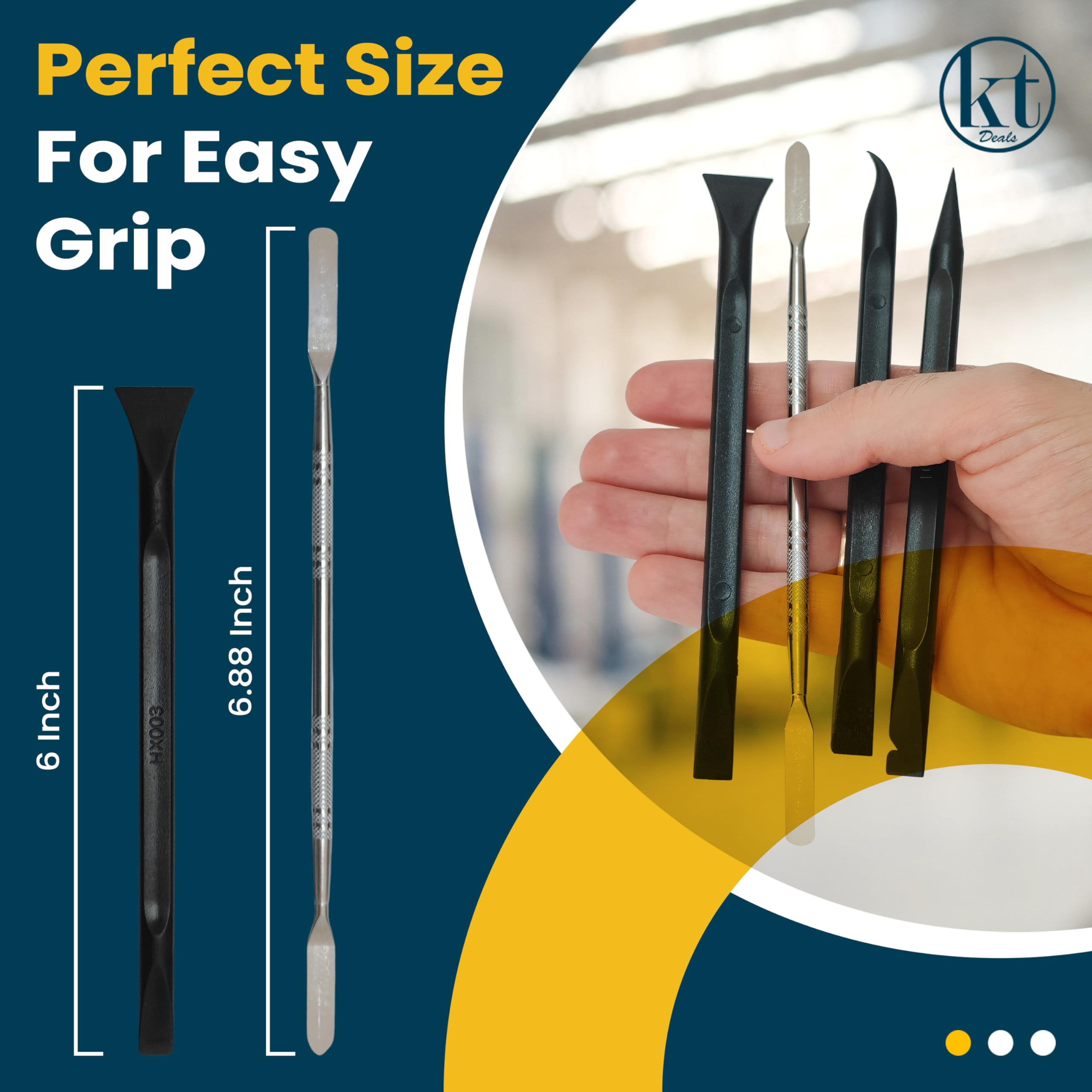Premium Spudger Pry Tool Kit for Electronics Repair - 5-Piece Plastic & Metal Opening Tools for Laptop, Phone, Tablet, Computer & Smartphone Disassembly - Ideal for DIY Repairs, Screen Replacement & Battery Removal