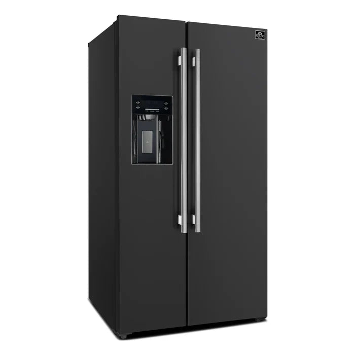 Forno Espresso Salerno 36 Inch 20 cu.ft Side by Side Refrigerator with Water Dispenser - Energy Efficient Stainless Steel Fridge for Kitchen, Office, or Restaurant (Model FFRBI1844)