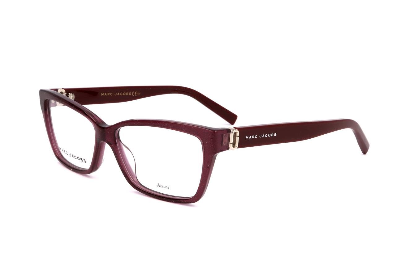 Marc Jacobs Plastic Rectangular Eyeglasses 55 0OBC Glitter Violet - Stylish Designer Frames for Women & Men | Perfect for Everyday Wear, Office & Fashion Outfits