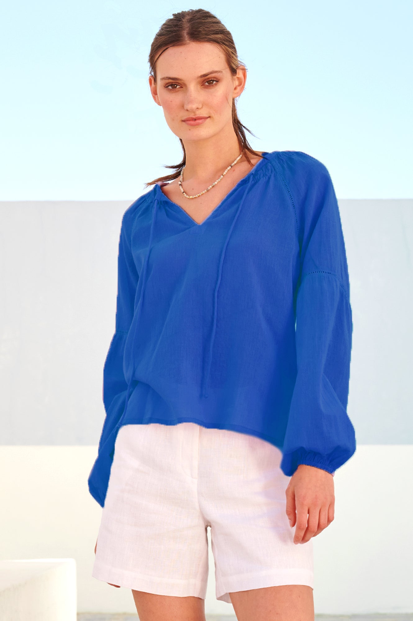 Organic Cotton Women's Top in Cobalt Blue | Soft Breathable Casual Shirt | Perfect for Summer Outfits, Beach Wear & Everyday Comfort