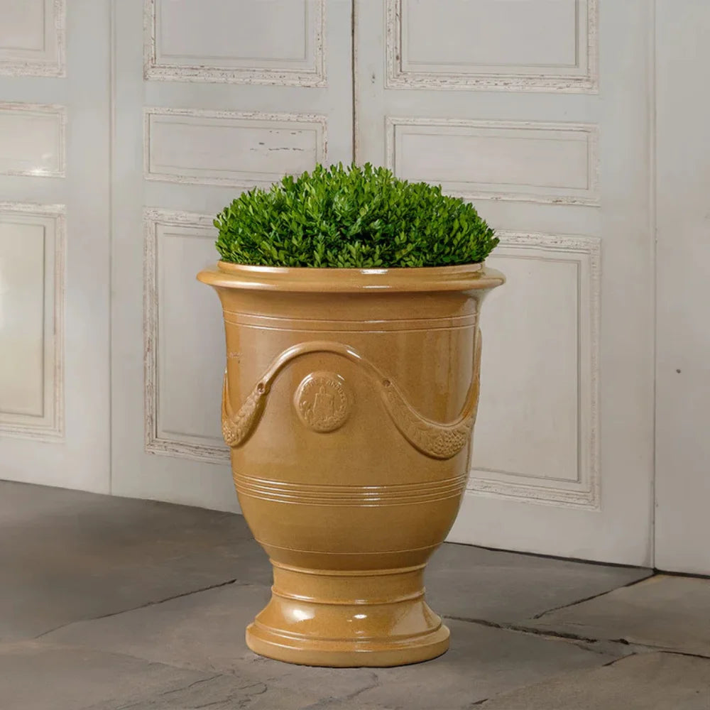 Anduze Outdoor Terra Cotta Planter - Large Honey Color Flower Pot for Garden, Patio & Balcony Decor | Perfect for Succulents, Herbs & Flowers | Weather-Resistant & Durable Clay Planter