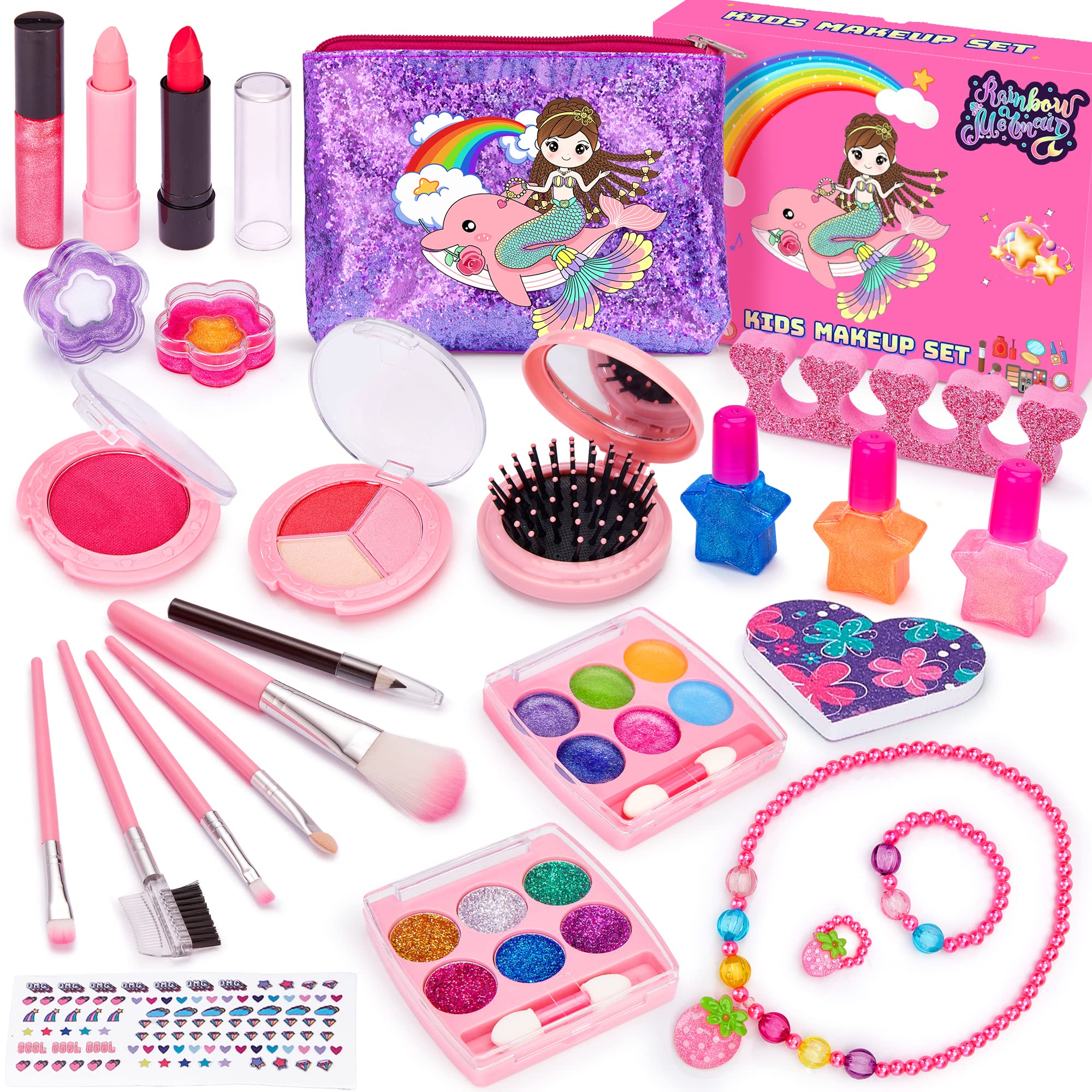 Chennyfun 25-Piece Kids Makeup Set - Washable Toy for Girls | Birthday Gift