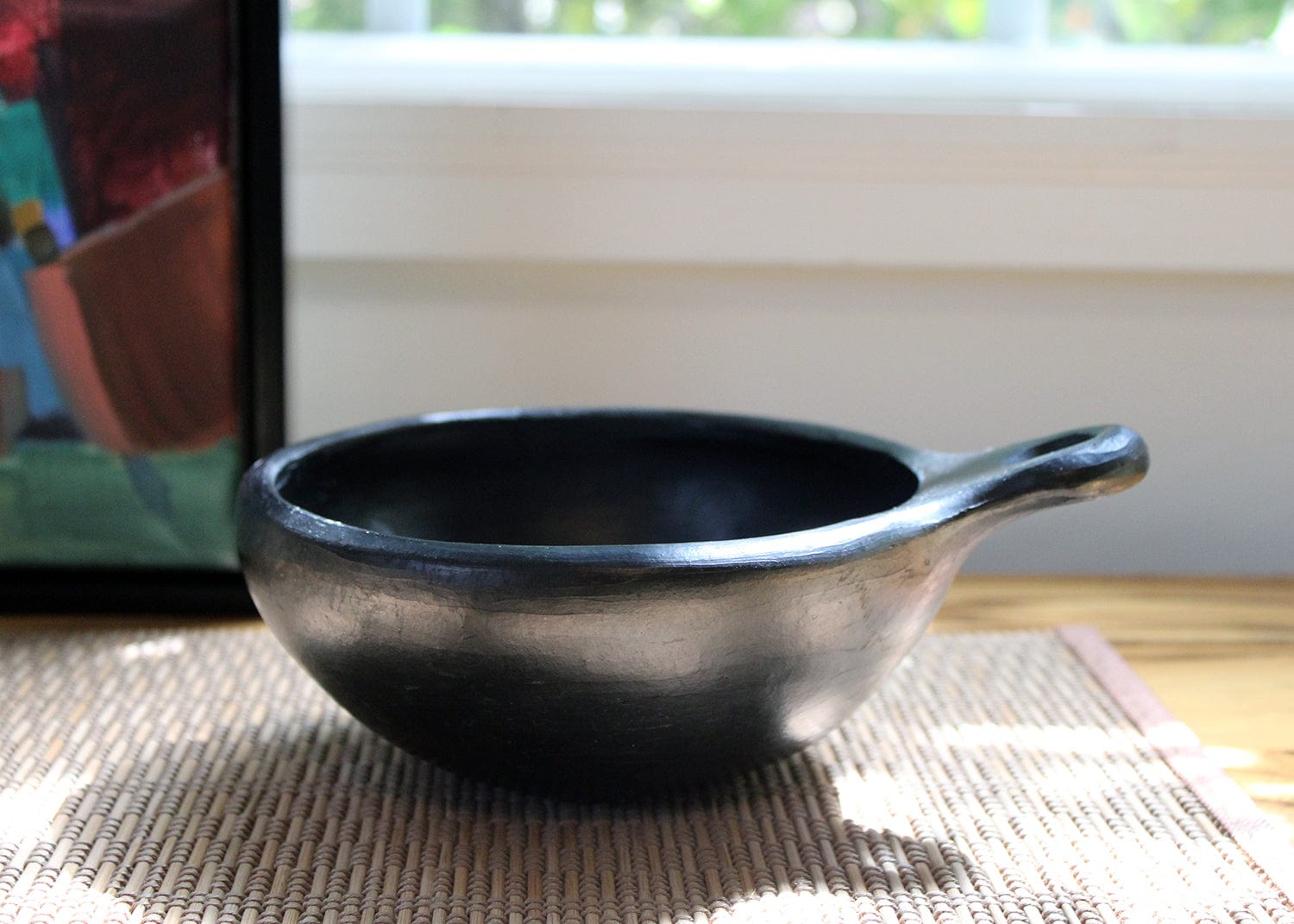 Authentic Chamba Bowl with One Handle – Elegant Handmade Black Clay Dish for Soups, Salads & Serving | All-Natural Colombian Craftsmanship | Perfect for Dining, Entertaining & Home Decor