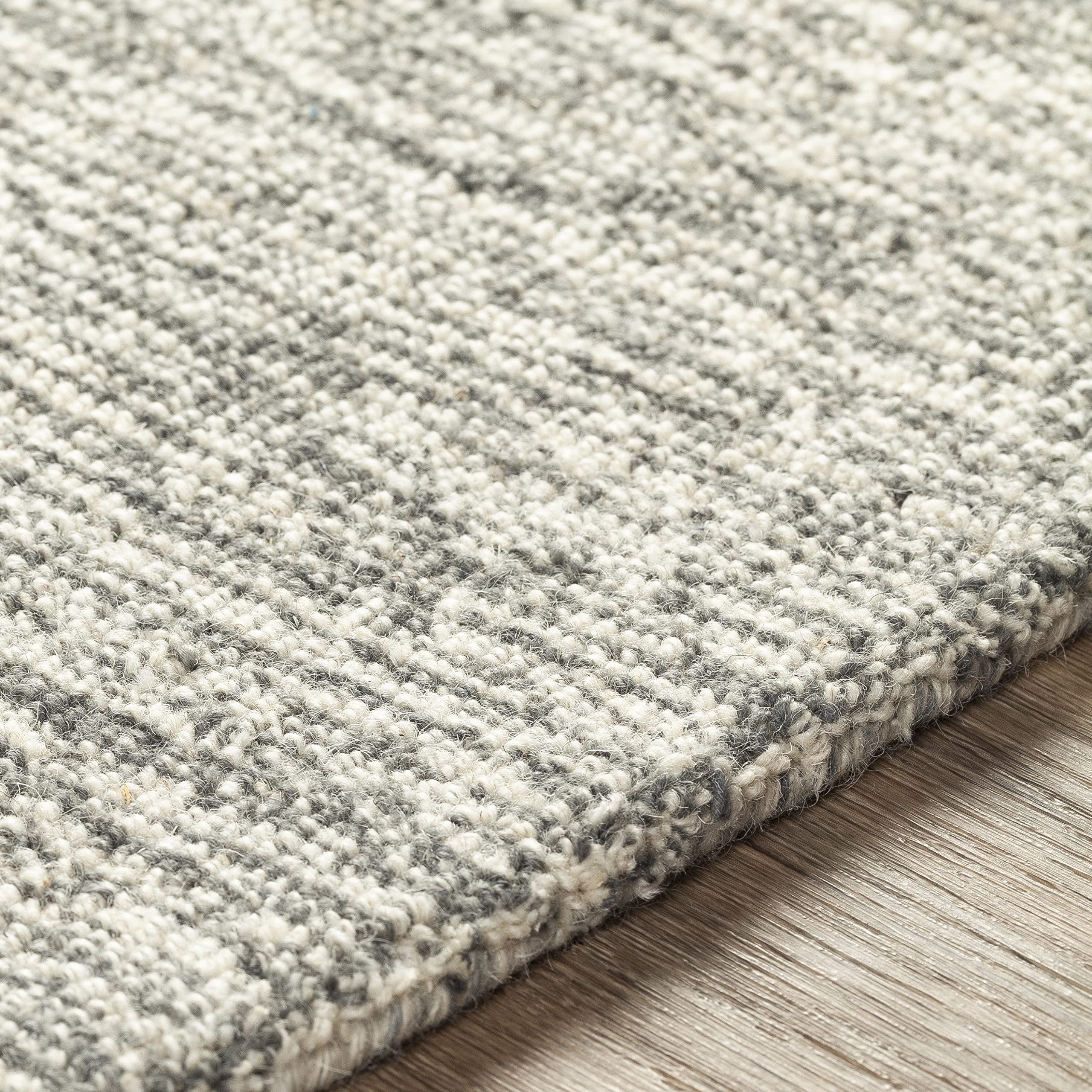 Mark&Day 2x3 Leyton Medium Gray Wool Area Rug - Soft Brown Grey Carpet for Living Room, Bedroom, Kitchen - Perfect for Cozy Home Decor & High Traffic Areas (2' x 3')